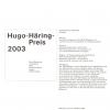 Urkunde Hugo-Häring-Preis 2003